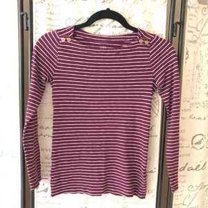 J. Crew Brand new maroon with white stripes.